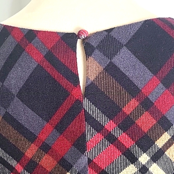 Jessica Howard Multicolor Plaid Dress with Bell Sleeves, Size Medium - Picture 8 of 10
